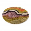 Tapis rond poil long laine multicolore HK Living gradient