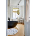hk living tapis de bain rond blanc noir swirl d 60 cm
