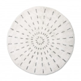 hk living swirl tapis rond coton blanc noir d 120 cm