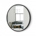 umbra hub miroir mural rond cadre caoutchouc noir 46 cm