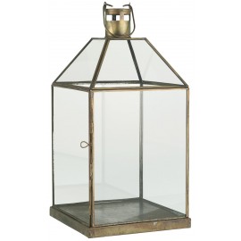 grande lanterne vitree metal dore laiton antique ib laursen
