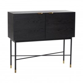 hubsch buffet commode design contemporain bois noir