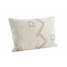 Housse coussin coton jute motif brodé Madam Stoltz