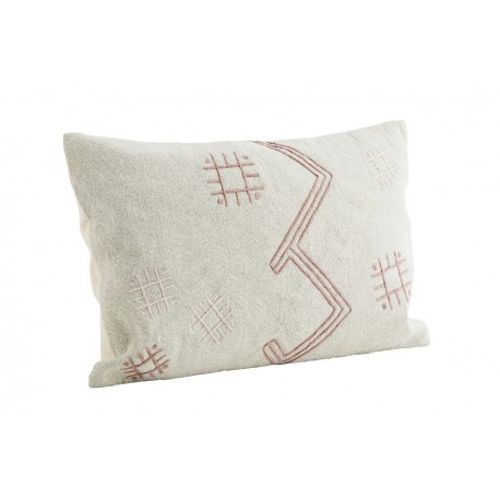 Housse coussin coton motif brodé Madam Stoltz