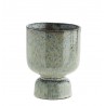 madam stoltz cache pot sur pied gres forme gobelet vert