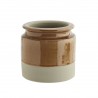 madam stoltz pot de fleur rustique terre cuite emaille bicolore marron