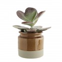madam stoltz pot de fleur rustique terre cuite emaille bicolore marron