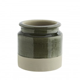 madam stoltz pot de fleur terre cuite bicolore vert beige