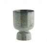 madam stoltz petit cache pot sur pied forme gobelet gres vert