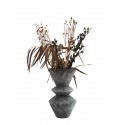 madam stoltz vase design terre cuite gris fonce aspect pierre