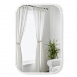 Miroir cadre caoutchouc Umbra Hub blanc