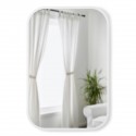 umbra hub miroir rectangulaire angles arrondis cadre caoutchouc blanc