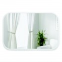 umbra hub miroir rectangulaire angles arrondis cadre caoutchouc blanc