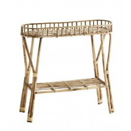 madam stoltz table console en tiges de bambou style retro camapagne