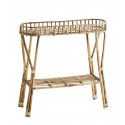madam stoltz table console en tiges de bambou style retro camapagne