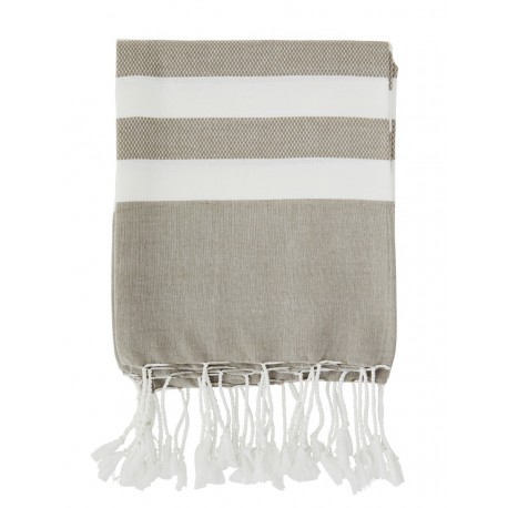 Fouta serviette de plage Madam Stoltz gris