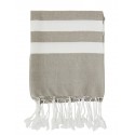 serviette plage fouta madam stoltz coton gris