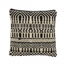 bloomingville coussin carre laine tisse motif noir blanc