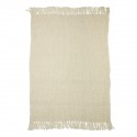 bloomingville plaid laine maille tricot blanc ecru franges hercules