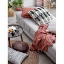 bloomingville plaid maille orange saumon franges addi