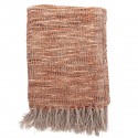 bloomingville plaid maille orange saumon franges addi