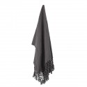 bloomingville plaid gris fonce coton franges