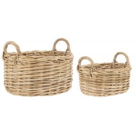 Panier rangement ovale rotin tressé IB Laursen (set de 2)