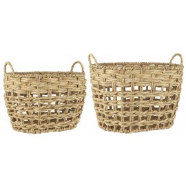 panier ovale tressage ajoure en transparence ib laursen set de 2