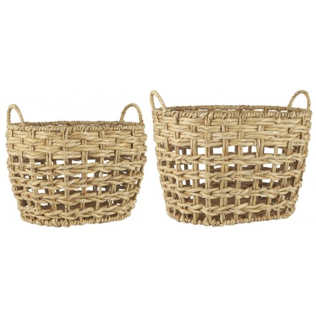 panier ovale tressage ajoure en transparence ib laursen set de 2