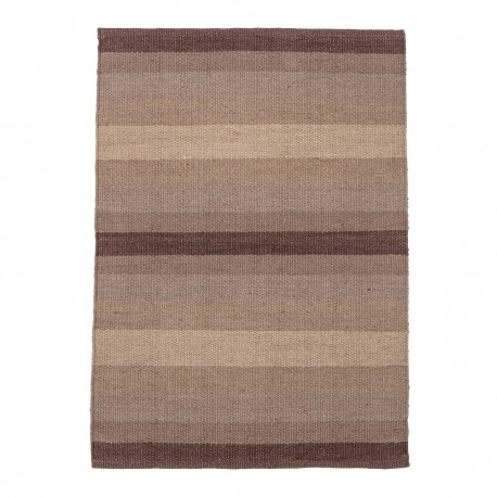 bloomingville petit tapis raye degrade marron brun