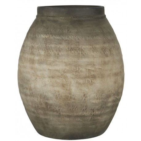 ib laursen pot de fleur style brut rustique jarre ceramique gris taupe