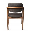 Chaise classique style 70's bois tissu Pols Potten Henry gris