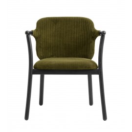 Chaise bois velours côtelé Nordal Esrum vert