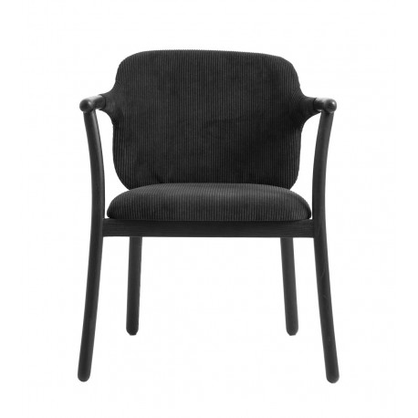 fauteuil de table velours cotele classique noir bois frene nordal esrum