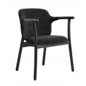 fauteuil de table velours cotele classique noir bois frene nordal esrum