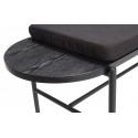 banc design noir bois metal coussin textile hubsch 020702F