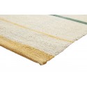 hubsch tapis contemporain design coton beige rayures jaune vert