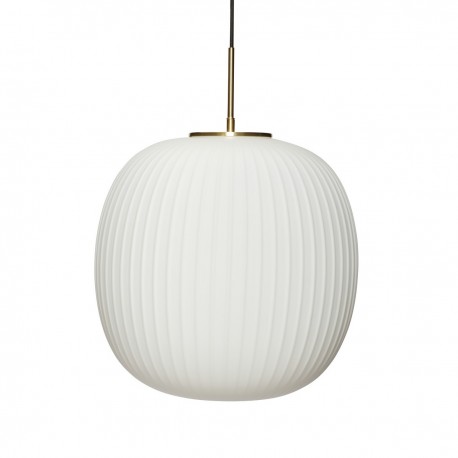 hubsch suspension design scandinave boule verre blanc texture laiton