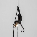 seletti monkey lamp suspension singe noir avec corde 14923