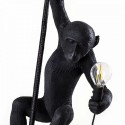 Suspension singe avec corde Seletti Monkey Lamp noir
