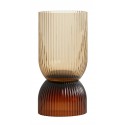 vase classique chic verre strie ambre marron nordal