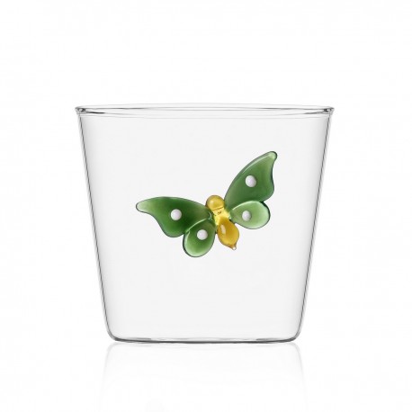 verre gobelet borosilicate italien  ichendorf papillon vert garden picnic