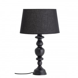 bloomingville lampe a poser salon shabby chic noire bois abat jour lin