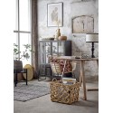 bloomingville table basse ronde noire bois bambou plateau amovible