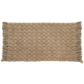 nordal tapis de bain chic coton tufte marron franges luna