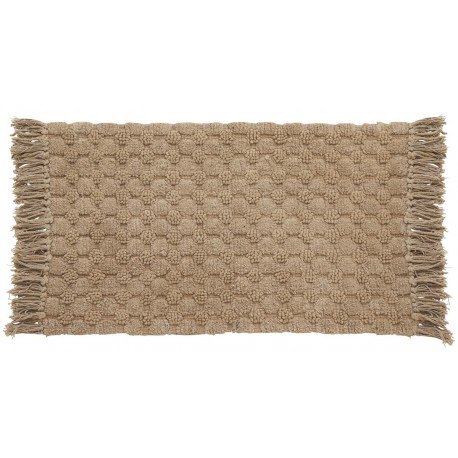 Tapis de bain coton tufté franges Nordal Luna marron