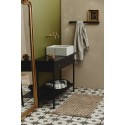 nordal tapis de bain chic coton tufte marron franges luna