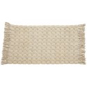 tapis de bain chic coton tufte blanc creme ecru franges nordal luna