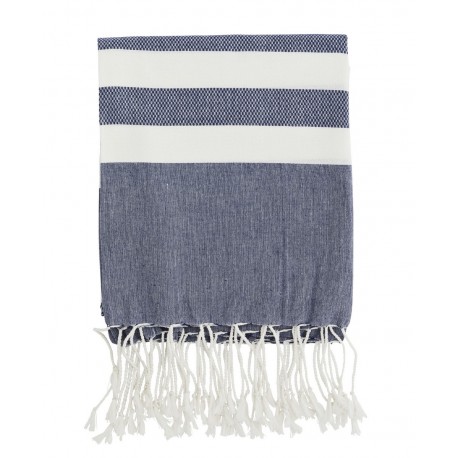 Serviette de toilette fouta Madam Stoltz bleu