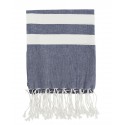 madam stoltz serviette fouta bleu 100 x 180 cm